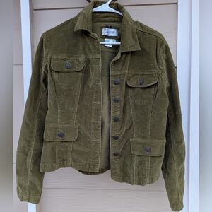 Green Live A Little corduroy button up jacket with pockets size M